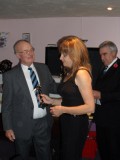 Jackie Wilkinson receiving the Presidents award for her dedication and help with the Junior section. Jackie dedicated this award to her father who recently passed away.